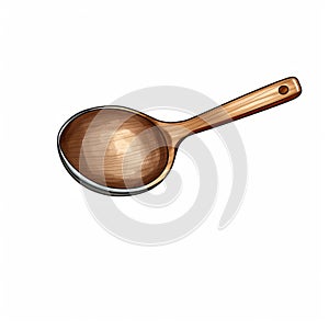 Digitally Enhanced Ladle Illustration With Metal Handle