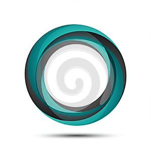 A digitally generated abstract design features a circular, overlapping pattern of