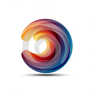 A digitally generated abstract design features a circular, wave-like pattern. The image