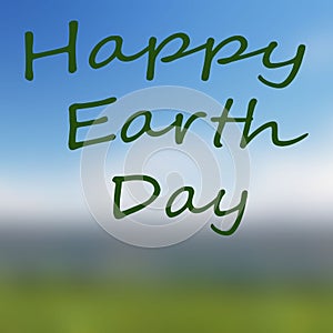 Digitally generated Happy Earth Day on blur back vector