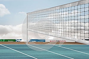 Digitally generated image of badminton stadium
