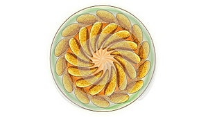 A digitally generated image depicting a circular pattern resembling a