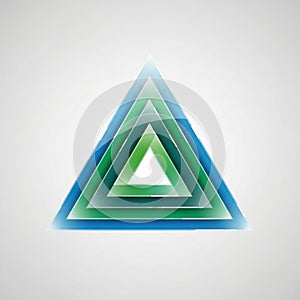 A digitally generated image featuring an abstract triangular design, composed of