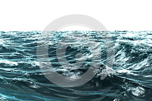 Digitally generated stormy blue sea photo