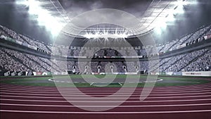 Digitally generated video of athletics stadium 4k