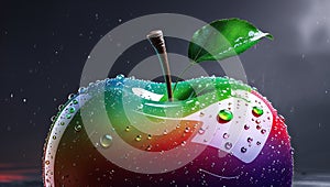 Reflective Apple with Gradient Colors