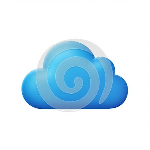 A digitally rendered blue cloud with a smooth, rounded shape