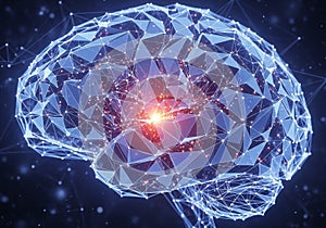 Digitally rendered brain composed of interconnected