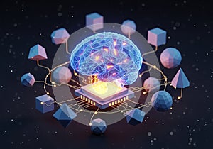 Background, with intricate lines representing data flow between the brain