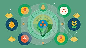 A digitallyenhanced map displaying recommended crop rotation patterns based on AIgenerated algorithms.. Vector