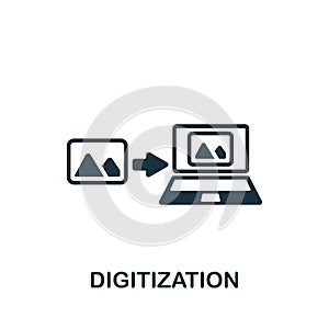 Digitization icon. Monochrome simple Industry 4.0 icon for templates, web design and infographics