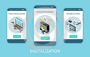 Digitization Isometric Banners