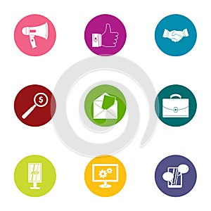 Digitize icons set, flat style