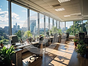 Digitized office with futuristic climate control photo