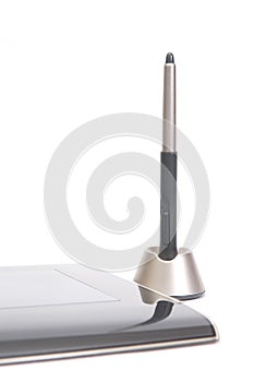 Digitizer with pen on white