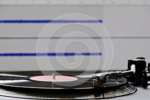 Digitizing vinyl records using a turntable and a computer