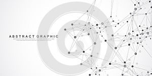 Digits abstract background with connected line and dots, web cover. Digital neural networks. Network and connection