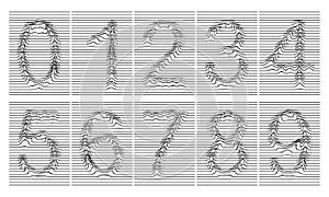 Digits of deformed parallel lines