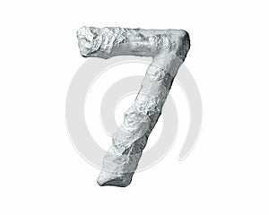 Digits made of rock and clay