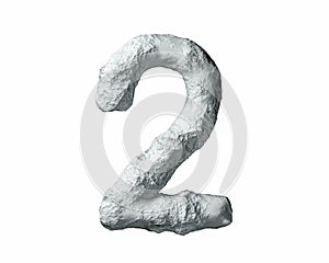 Digits made of rock and clay