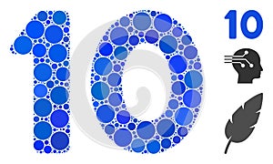 10 Digits Text Composition Icon of Round Dots photo
