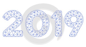 2019 Digits Text Polygonal Frame Vector Mesh Illustration
