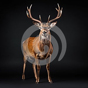 Dignified Deer: Studio Shot On Isolated Background