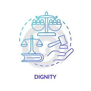 Dignity blue gradient concept icon