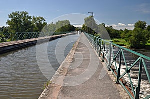 Digoin canal bridge and Voies Verte cycle way. photo