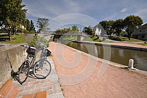 Digoin canal bridge and Voies Verte cycle way. photo
