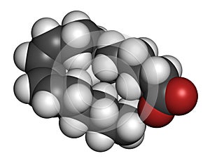 Dihomo-ÃÂ³-linolenic acid (DGLA) fatty acid molecule. Omega 6-fatty acid that is produced in the body from gamma-linolenic acid. 3D