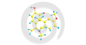 Dihydrocodeine molecular structure isolated on white