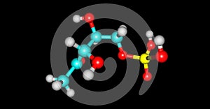 Dihydrogen phosphate molecular structure isolated on black