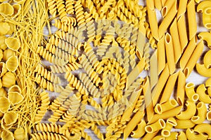 Diifferent types of pasta