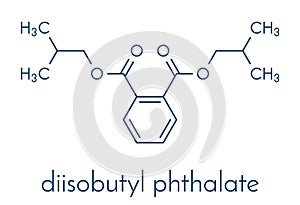 Diisobutyl phthalate DIBP plasticizer molecule. Skeletal formula.