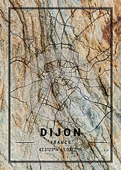 Dijon - France Zoe Marble Map