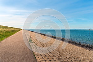 Dike along the Oosterschelde in the Dutch province of Zeeland