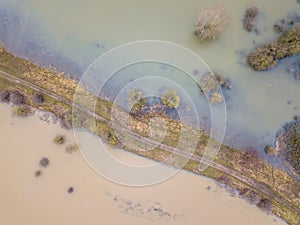 Dike in inundated floodplains