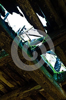 Dilapidated barn interior