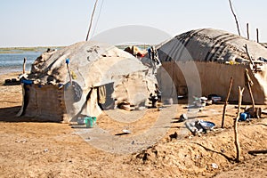 Dilapidated Bedouin village.