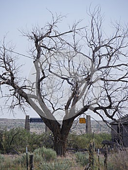 Dilapidated building at Glenrio ghost town, one of western America`s ghost towns