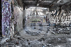 Dilapidated building interior