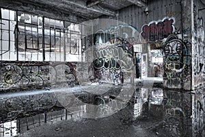 Dilapidated building interior