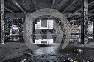 Dilapidated building interior