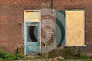 Dilapidated door and window