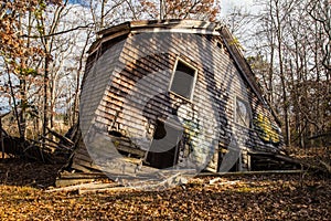 A dilapidated home in the woods, Sag Harbor, New York