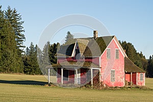 Dilapidated House in a Farmer's Field near Collapse