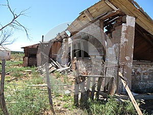 Dilapidated house in rural New Mexico along old Route 66.