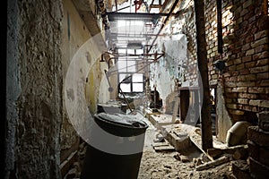 Dilapidated industrial interior