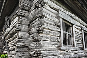 Dilapidated old wooden rustic house